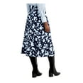 thumbnail image 2 of ALFANI Womens Navy Buttoned Printed Midi A-Line Skirt Size: M, 2 of 4