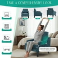 thumbnail image 6 of Modern Accent Chair for Bedroom Upholstered Reading Chair with Side Pockets Comfy Living Room Chairs Living Room Armchair for Office, Apartment (Blue Chenille), 6 of 7