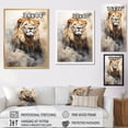 thumbnail image 4 of Designart "The Majestic King Of Lions" Animals Lion Floater Framed Wall Art Living Room, 4 of 5