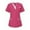 Hot Pink, variant on fartey Nurse Scrubs for Women Tunic Fit Cat Print V Neck Uniform Tops Casual Summer Short Sleeve Pockets Working Blouses