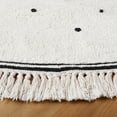 thumbnail image 3 of SAFAVIEH Easy Care Leptis Polka Dot Cotton Machine Washable Area Rug, Ivory/Black, 4' x 4' Round, 3 of 8