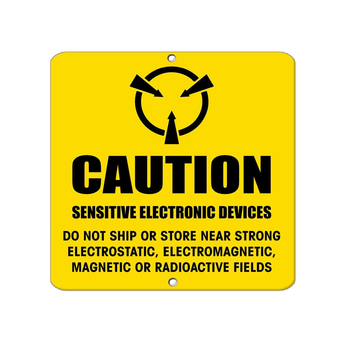 Caution Sensitive Electronic Devices Style 3 Hazard Safety Notice