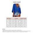 thumbnail image 4 of Top de ganchillo de encaje de Color liso para mujer, blusa holgada informal a la moda con cuello en V, camisa hueca para fiesta en la playa, 4 of 4