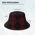 thumbnail image 3 of Fisherman Hat 22.8×5.9in Skin-Friendly Lightweight Breathable Folding Reflective Double Face For Daily Travel Business Camping Argyle Plaid Darkred_3, 3 of 8