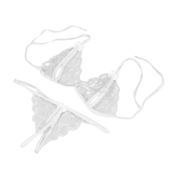 Gibobby Lencería para mujer sexy tangas Lencería Lencería Tanga Dama Ropa interior Mujeres Sexy Encaje Ropa de dormir Íntimos(Blanco CH)