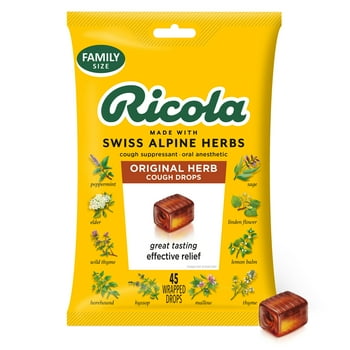 Ricola  Drops, Soothing  for Dry, Sore Throat, Original , 45 Count