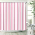 thumbnail image 2 of Pink White Striped Shower Curtain Vertical Stripe Geometric Modern Farmhouse Chic Style Bathroom Decor Fabric Curtains with Hook, 2 of 6