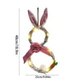 thumbnail image 6 of Easter Wreath with Lights - Easter Bunny Shaped Wreaths for Front Door Outside & Indoor Decor, Wall, Mantel Hanging Ornaments with Bows, Easter Eggs, Artificial Flowers, 6 of 6