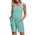 thumbnail image 5 of Maternity Women Solid Color Sleeveless Overalls Casual Loose Jumpsuit Shorts, 5 of 6