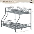 thumbnail image 2 of Space-Saving Heavy Duty Metal Twin Over Full Bunk Bed – Sturdy Steel Frame with Ladder & Full-Length Guardrails – Perfect for Adults & Teens – No Box Spring Needed – Gray, 2 of 6