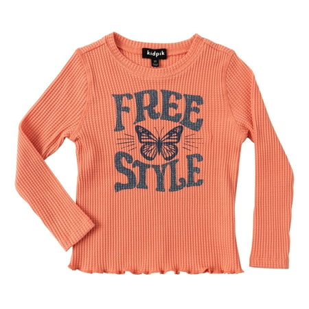 

KIDPIK Girls Long Sleeve Thermal Graphic T Shirt Size: 12 Months - XXL (16)