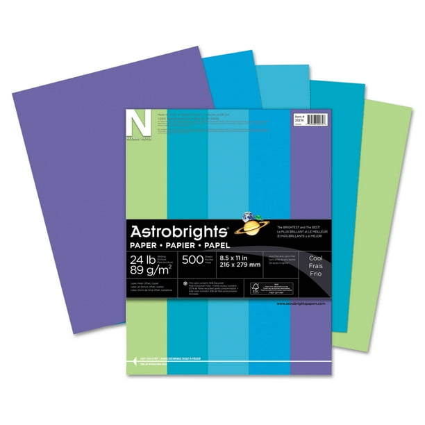 Neenah Paper Astrobrights Colored Paper 24lb 81/2 x 11 Cool Assortment