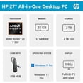 thumbnail image 4 of HP 27 All-in-One Desktop PC, Touch FHD 27" IPS Copilot AI PC Computer, AMD Ryzen AI 7 350(8-core), 32GB DDR5 RAM, 2TB SSD, Wi-Fi 6, Webcam, Windows 11 Pro, Bundle with USB HUB, 4 of 7