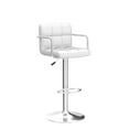 thumbnail image 4 of Bar Stools Set of 2, PU Leather Pneumatic Lift Height Adjustable 360°Swivel Barstools with Backrest and Armrest for Kitchen Home Bar, White, 4 of 11