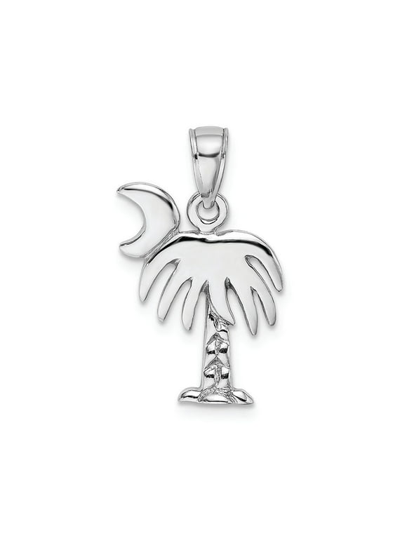 FJC Finejewelers 14k White Gold White Charleston Palm Tree with Moon - Hp Charm