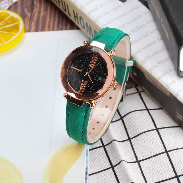 Reloj de cuarzo para mujer, relojes para mujer, reloj de moda brillante para mujer, reloj con correa de cuarzo rosa con diamantes de imitación, reloj A