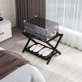 thumbnail image 3 of Smuxee Bamboo Luggage Rack Fully Assembled Suitcase Stand, Guest Room, Espresso, 3 of 11