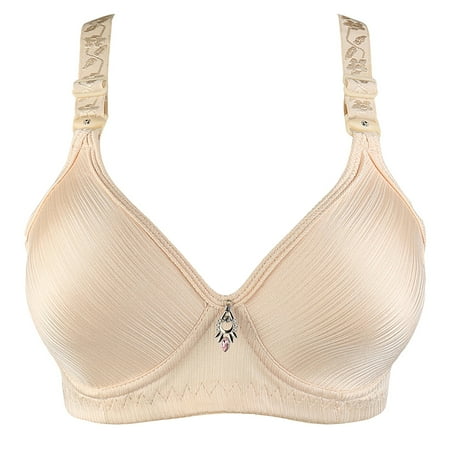 

Bras for Women Comfort Size Cotton Seamless Plus Elastic Vest Lingerie Underwire Bra for Women Beige M