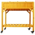 thumbnail image 6 of Elevated 8 Pocket Herb Garden Bed, Mobile Raised Customizable Wood Planter for Herbs, Vegetables, Flowers w/ Lockable Wheels, Storage Shelf, Drainage Holes, 6 of 16