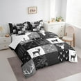 thumbnail image 3 of Manfei Wildlife Deer 7-Piece Bedding Comforter Set,Geometric Buffalo King Bedding Sets,Black White Ultra Soft Bed Sheets,Super Cozy Abstract Room Decor,Reversible, 3 of 8