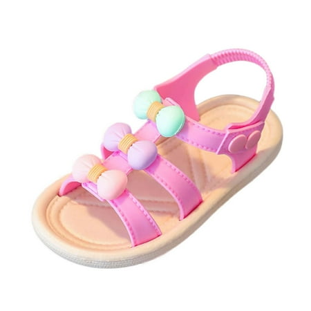 

Cute Child Floor Sneaker Toddler Shoes Soft Sole Non Slip Straw Soft Sole Beach Shoes Sweet Fashion Bow Sandals