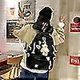 thumbnail image 2 of Aesthetic backpack, preppy backpack, kawaii backpack, cute backpack with accessories (black), 2 of 4