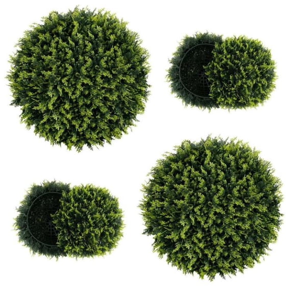 JEWLALO 2-Piece 18" Faux Boxwood Topiary Plant Balls, UV Resistant Artificial Greenery for Outdoor Garden, Patio & Porch Decors