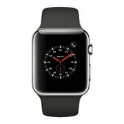 Apple Watch Series 3, 38MM, GPS + Cellular, Stainless Steel Case, Space Gray Sport Band (Non-Retail Packaging)