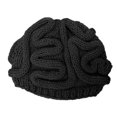 thumbnail image 1 of Gorro con forma de cerebro de parodia de terror, gorro con forma de cerebro de personalidad tejido a mano para Halloween, 1 of 1