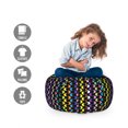 thumbnail image 2 of Abstract Storage Toy Bag Chair, Curved Stripes with Rainbow Colors on a Dark Toned Background Modern Art Design, Stuffed Animal Organizer Washable Bag, Large Size, Multicolor, by Ambesonne, 2 of 3