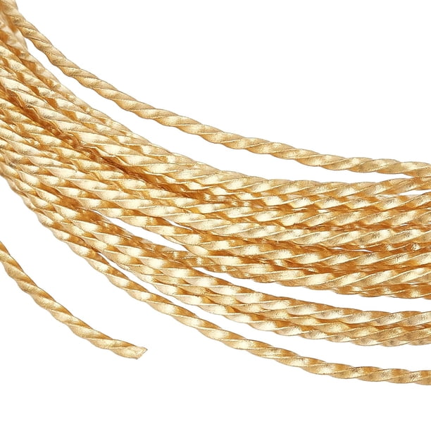 Alambre de joyería de latón dorado de calibre 18 de 20 pies, 1 mm de grosor, redondo, para manualidades, para hacer abalorios, anillos y otras manualidades de joyería.