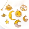 thumbnail image 4 of MINKUROW Assorted Enamel Charms for Jewelry Making Moon Star Astronaut Pendant Charm for Bangle Bracelet Yellow, 4 of 4