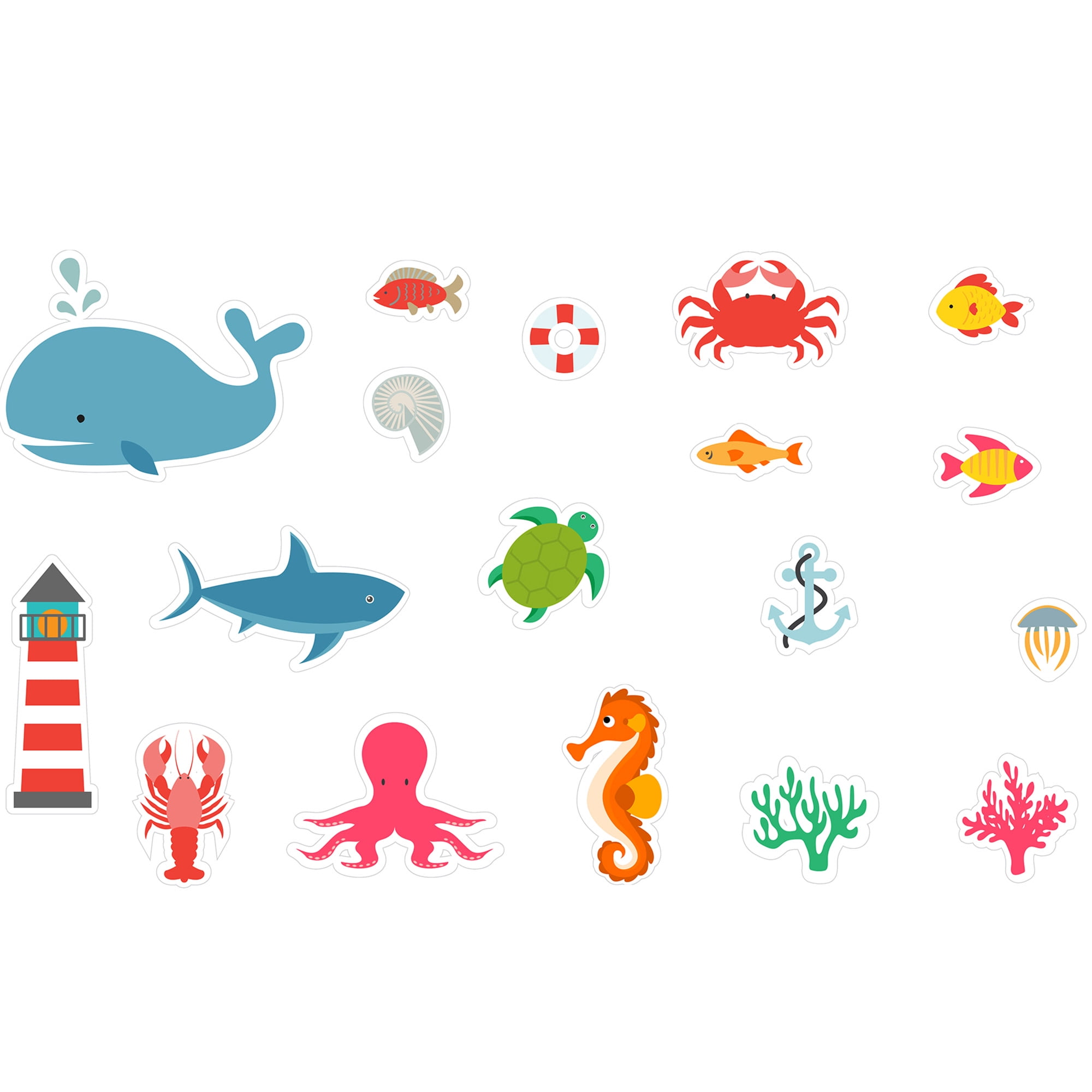 Buddy & Barney: Bath Time Stickers - Under the Sea - 18 Ocean Animal Character Foam Pieces, Suction Cup Mesh Storage Bag, Water & Tub Play Toy, Kid 3+
