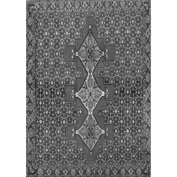 Ahgly Company Indoor Rectangle Persian Gray Traditional Area Rugs, 5' x 7'