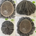thumbnail image 5 of Toupee For Men Human Hair Men Wigs Hairstyles 360 Men Wave Swiss Full Lace Toupee 1B50 Grey Hair 8x10inch Hair System Kinky Cruly, 5 of 6