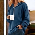 thumbnail image 4 of 2023 New Women's Hooded Loose Casual Half-zip Fleece Long Sleeved Sweatshirt To, 4 of 5