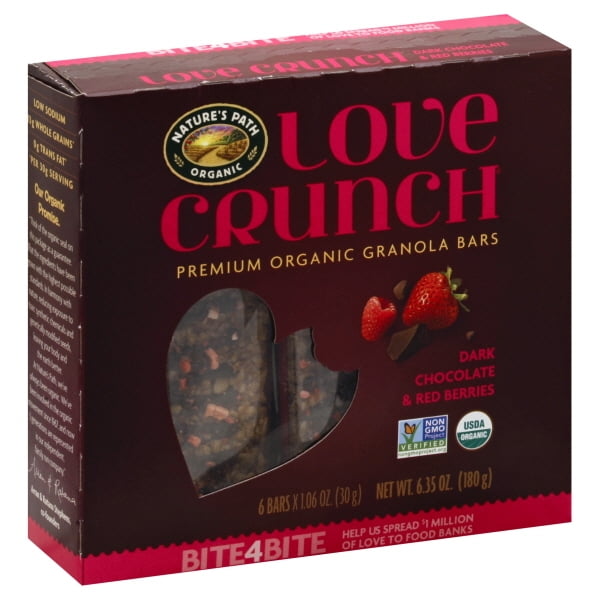 NATURE'S PATH LOVE CRUNCH GRANOLA BAR, DARK CHOCOLATE RED BERRIES, 6.35