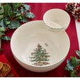 thumbnail image 4 of Spode Christmas Tree Polka Dot Tiered Chip and Dip Serving Set - 2-Piece Versatile Snack Platter for Holiday Entertaining - Stylish Polka Dots - Porcelain, Dishwasher, Microwave, Freezer Safe, 4 of 6