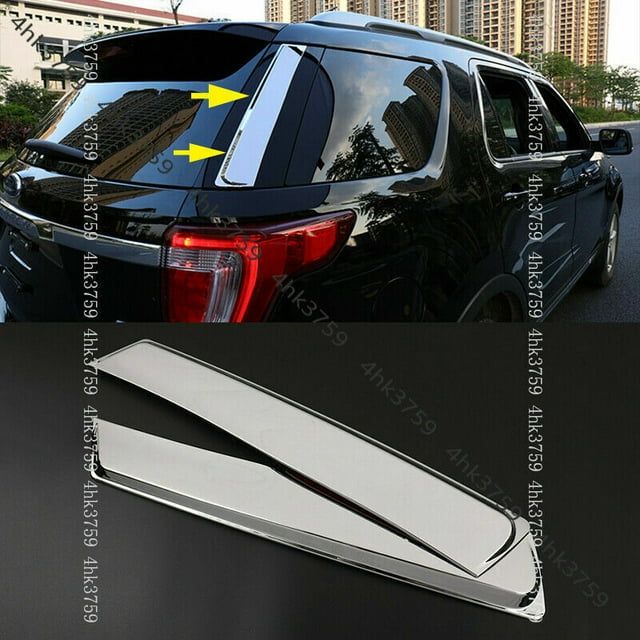 for Ford Explorer 2011 - 2019 Chrome Rear Trunk Window Triangle Molding Cover Trim -