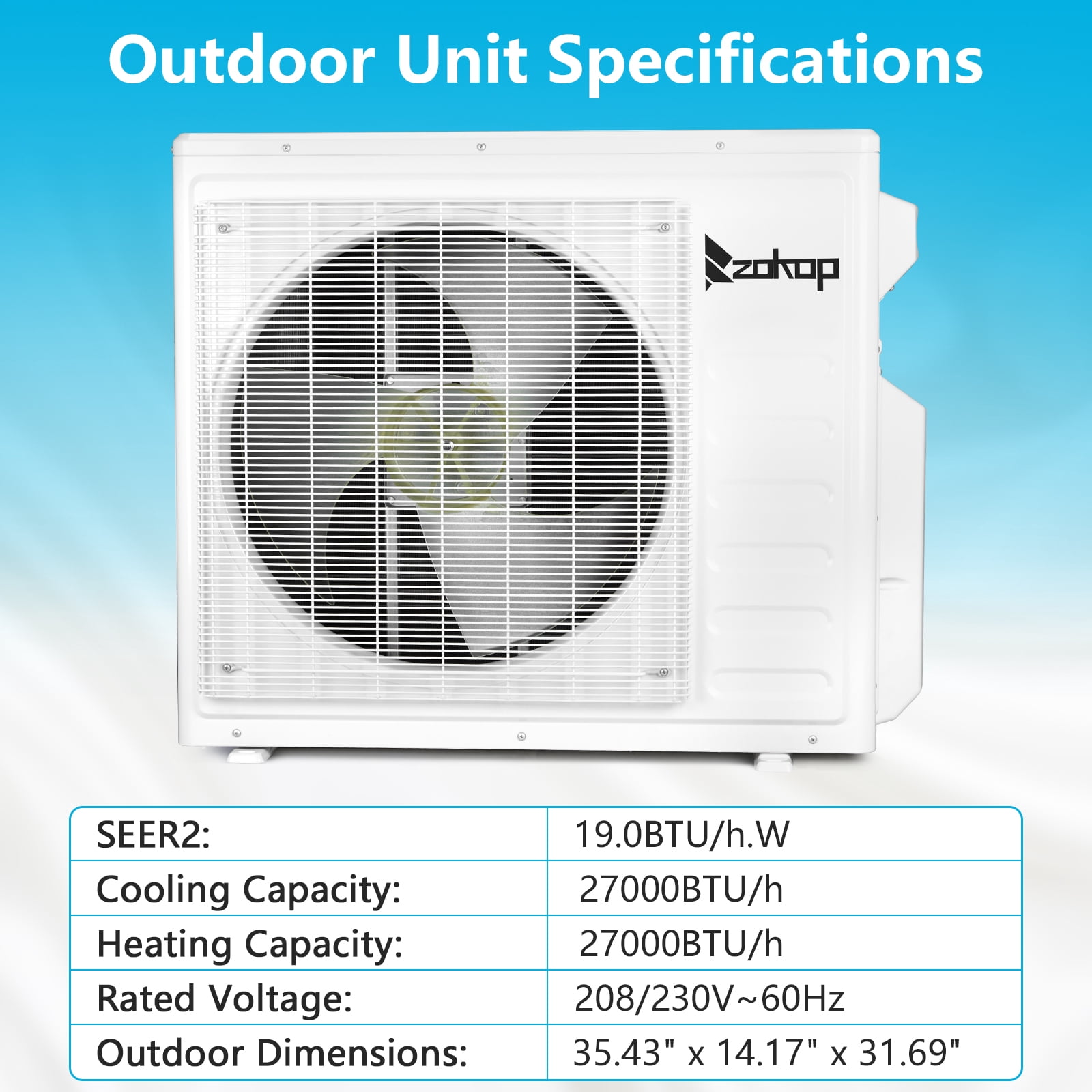 Ktaxon 3 Zone 9000 + 9000 + 18000 BTU WIFI Mini Split AC/Heating System, 19 SEER Tri Zone 27000 BTU Ductless Split Air Conditioner with Pre-Charged Condenser, Heat Pump & 25Ft Line Set, 208-230V