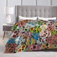 thumbnail image 3 of Mexican Candy Skull Blanket Fleece Throw Blanket Super Soft Flannel Throw Blanket Lightweight Fluffy Plush Fuzzy Cozy Thickened Soft Sofa Bed Blanket for Bedding Sofa and Travel 60"x50", 3 of 7