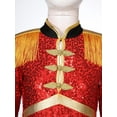 thumbnail image 5 of TiaoBug Kids Girls Circus Ringmaster Cosplay Jumpsuit Sequins Tassel Lion Tamer Stage Performance Costume Red 6, 5 of 7