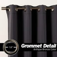 thumbnail image 3 of Extra Long 17 FT Blackout Curtain, Antique Bronze Grommet Tall Curtain for High Ceiling or Long Window, 2 Story Curtain for Living Room (1 Panel, 52" W x 204" L, DARKGREY), 3 of 5