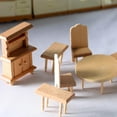 thumbnail image 6 of JWQFBC High Quality DIY Dollhouse Mini Living Room Bedroom Kitchen Set Wooden Furniture Dining room set, 6 of 7