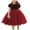 Red, variant on HAiming Children's Sequin Dress Flower Girl Short Sleeve Round Neck Pleated A-Lined Princess Dress Wedding Gown