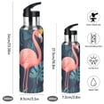 thumbnail image 2 of Yayeee 20oz Insulated Water Bottle Double Wall Stainless Steel with Flip Straw Lid, Pink Floral Flamingo, 2 of 7