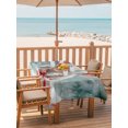 thumbnail image 2 of Outdoor Table Cloth with Umbrella Hole and Zipper, Christmas Waterproof Rectangle Tablecloth 54"x80", Funny Cute Pig Snowflakes Snowy Pine Tree Washable Table Cover for Outside Party Patio Picnic, 2 of 8