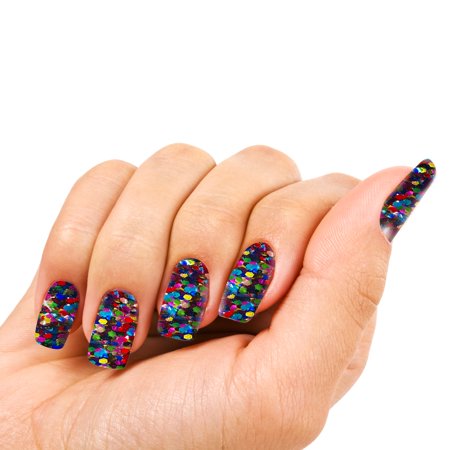 L.A. COLORS Glitter Vibes Nail Polish, Party Time, 0.44 fl oz