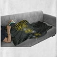 thumbnail image 6 of Grey and Yellow Soft Flannel Fleece Blanket, Music Street Design Inspired Geometrical Inner Circles Image, Cozy Plush for Indoor and Outdoor Use, 50" x 60", Charcoal Grey and Black, by Ambesonne, 6 of 6