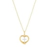 Brilliance Fine Jewelry 10K Yellow Gold on Gold Filled Necklace Heart with Rhodium Cross,18"